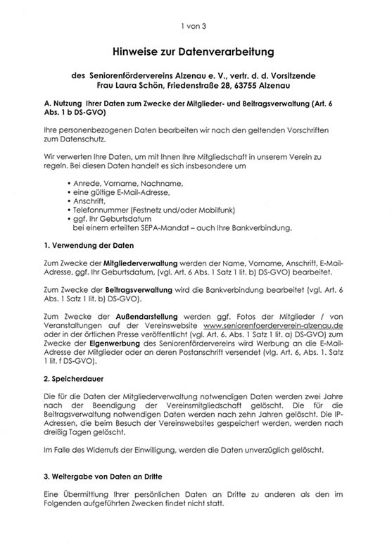 Datenschutzerkl&auml;rung Teil1
