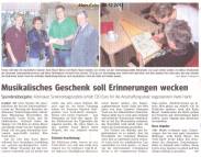 Musikalisches Geschenk soll Erinnerungen wecken, Presseartikel Main-Echo, 09.12.2011