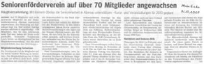 Seniorenförderverein auf über 70 Mitglieder angewachsen